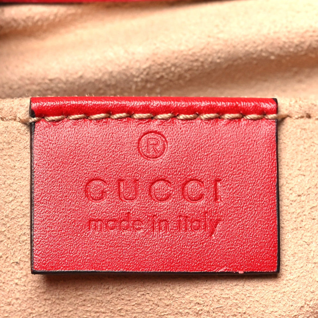 Guccissima Web Medium Padlock Messenger Shoulder Bag Hibiscus Red