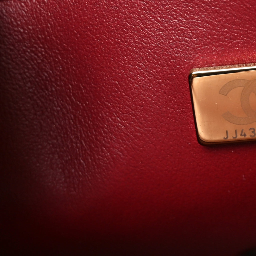 Lambskin Quilted Mini Rectangular Flap Burgundy