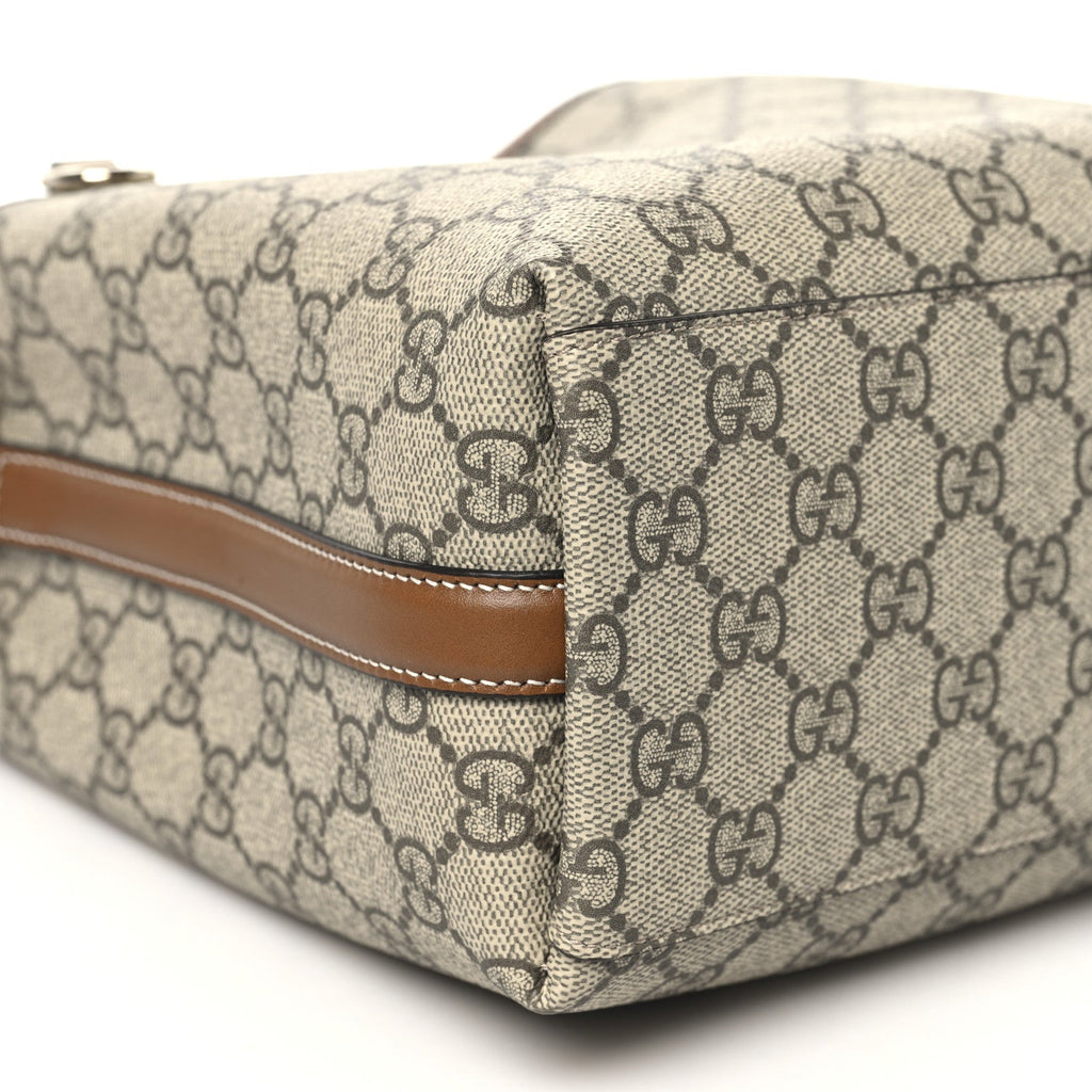 GG Supreme Monogram Emblem Small Shoulder Bag Beige Ebony Sundial