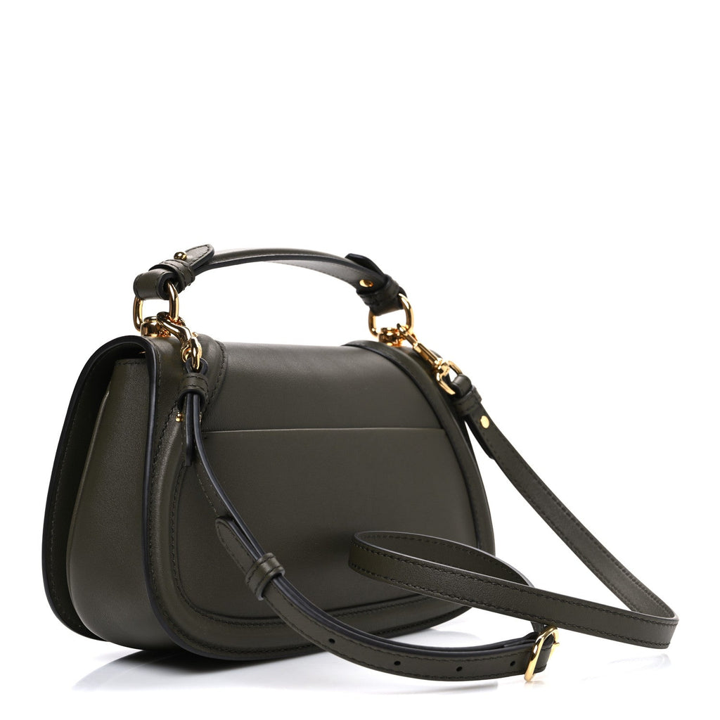 Roxy Calfskin Medium Blondie Top Handle Bag Forest Green