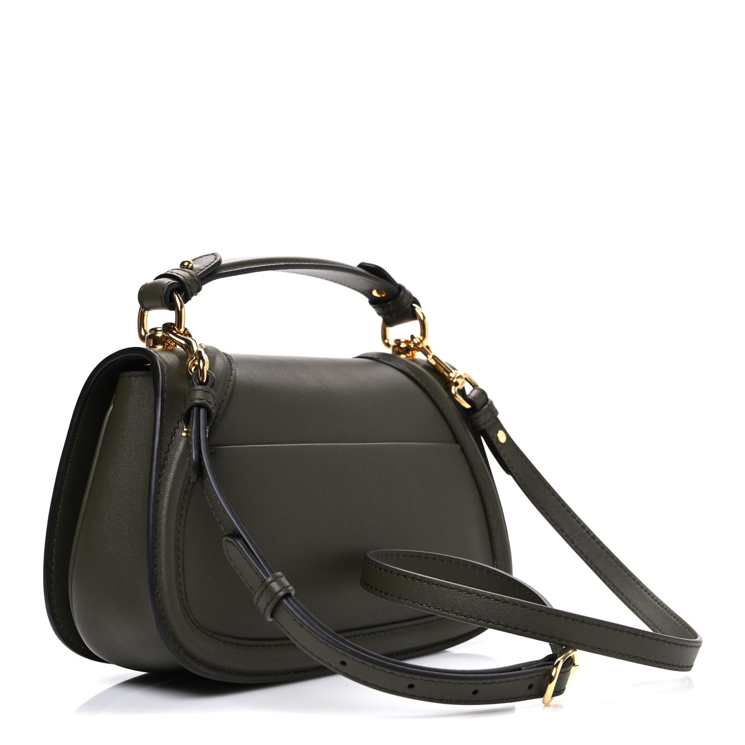 Roxy Calfskin Medium Blondie Top Handle Bag Forest Green