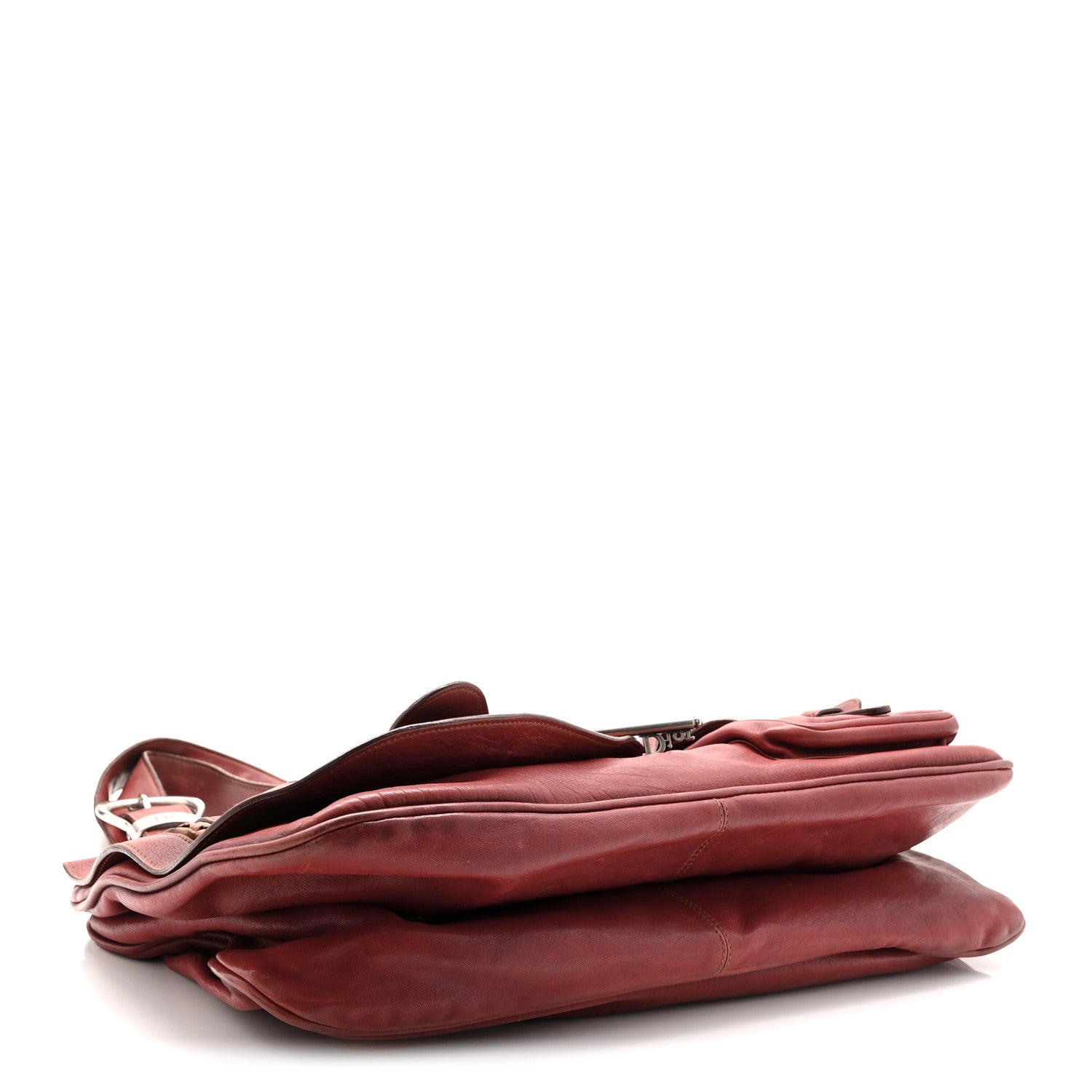 Calfskin Large Gaucho Double Saddle Bag Red
