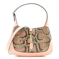 Snakeskin Ostrich Calfskin Small Jackie 1961 Hobo Pink Multicolor