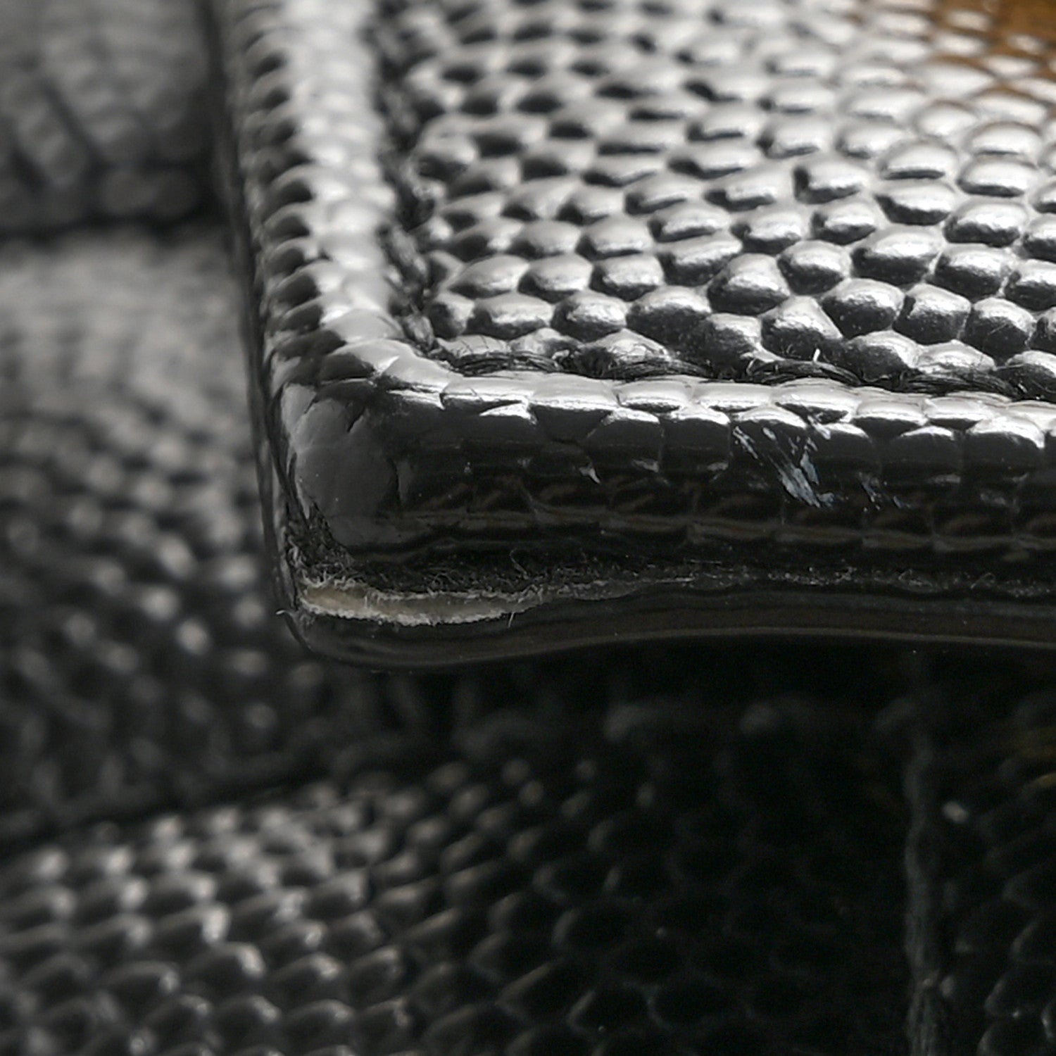 Grain De Poudre Textured Mixed Matelasse Triquilt Small Monogram Satchel Black