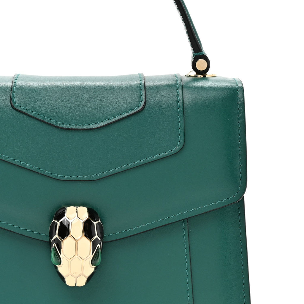 Calfskin Serpenti Forever Top Handle Emerald Green