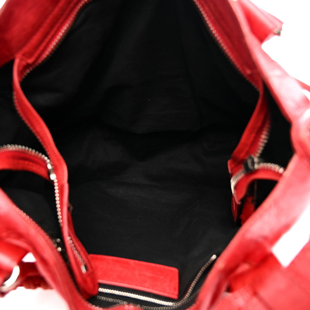 Agneau Giant 21 Silver Hardware City Rouge Coquelicot