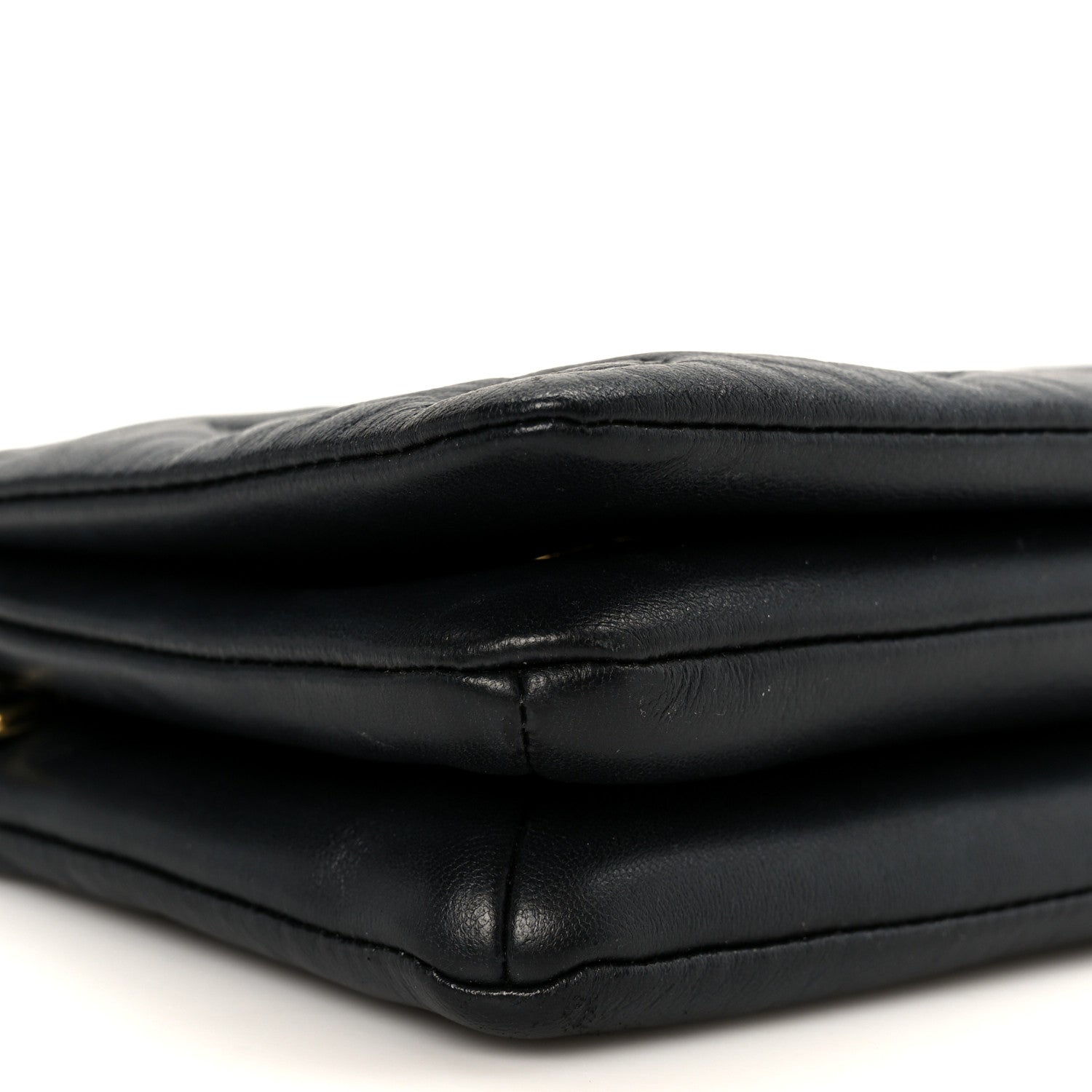 Lambskin Embossed Monogram Pochette Coussin Black