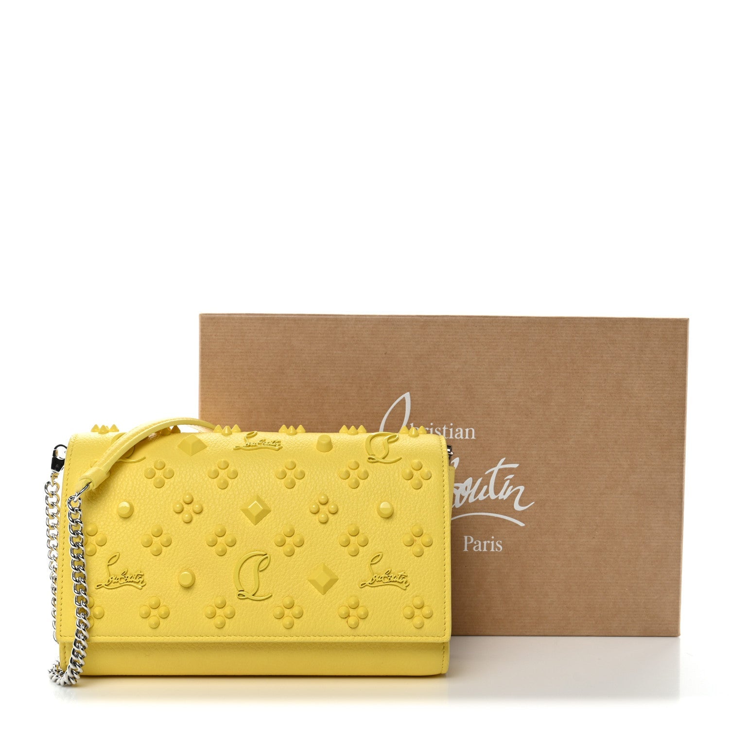 Calfskin Spikes Loubinthesky Paloma Clutch  Piou