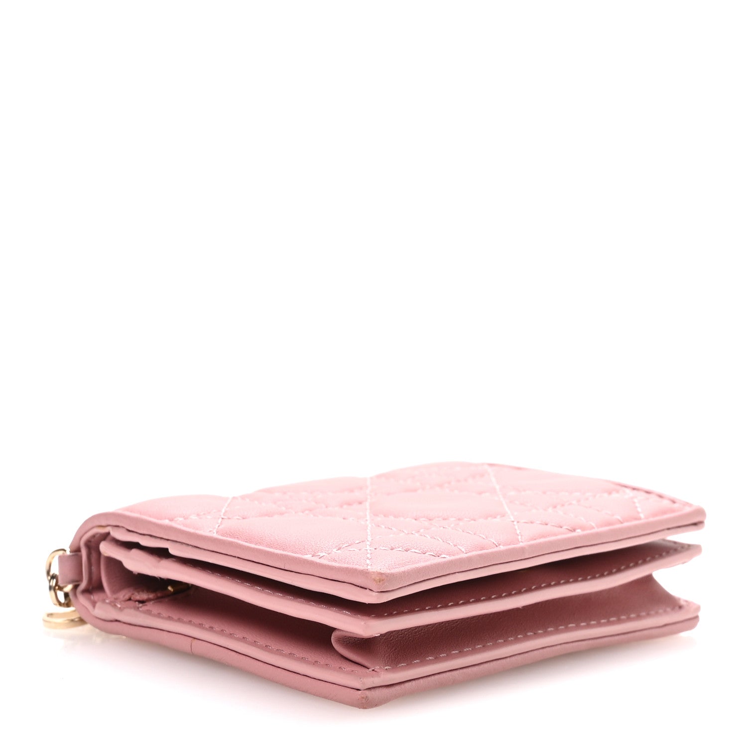 Lambskin Cannage Mini Lady Dior Wallet Pink