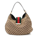 Monogram Large New Ladies Web Hobo Dark Brown