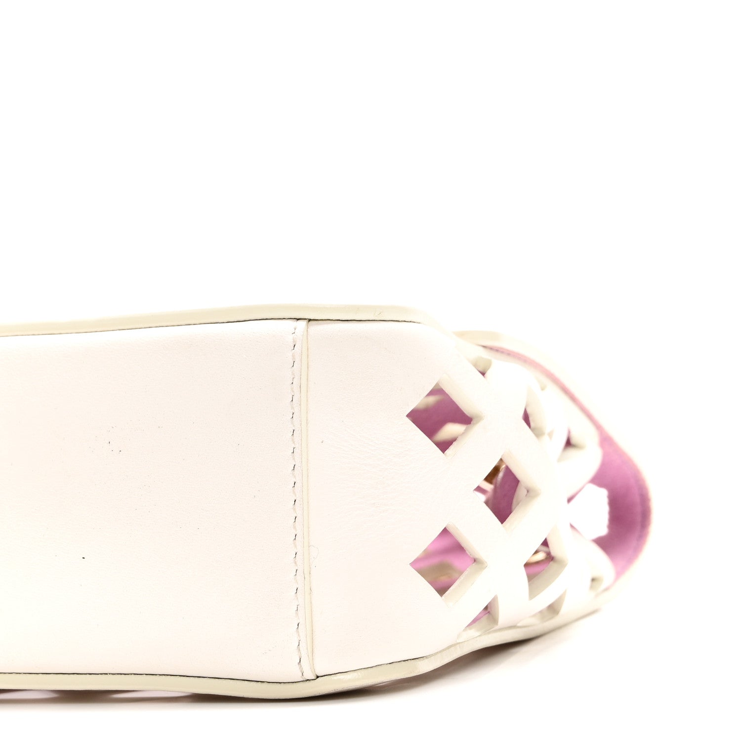 Lambskin Small Sea Through Flap White Multicolor