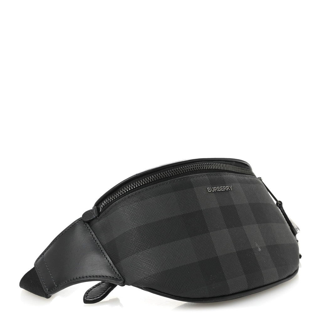 E-canvas Check Cason Bum Bag Charcoal