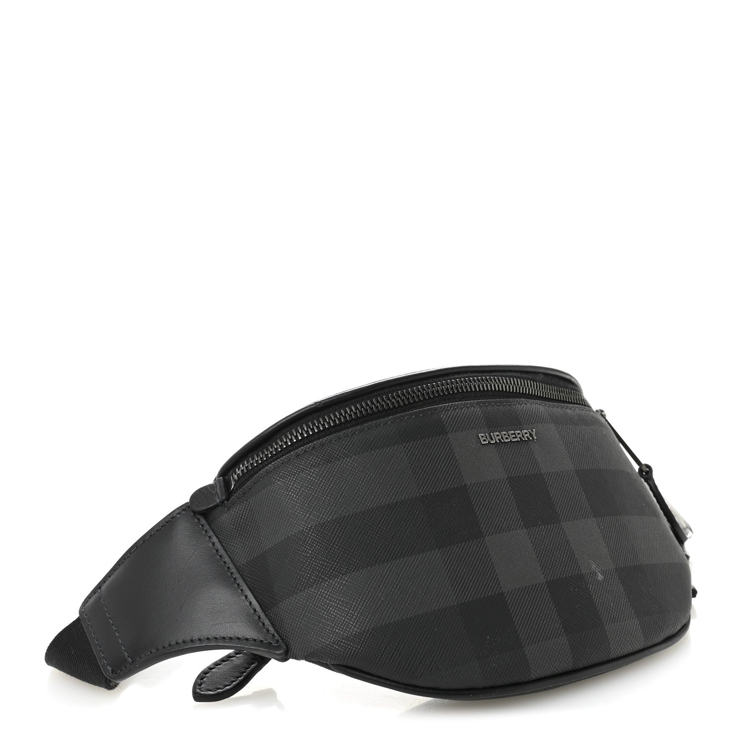 E-canvas Check Cason Bum Bag Charcoal