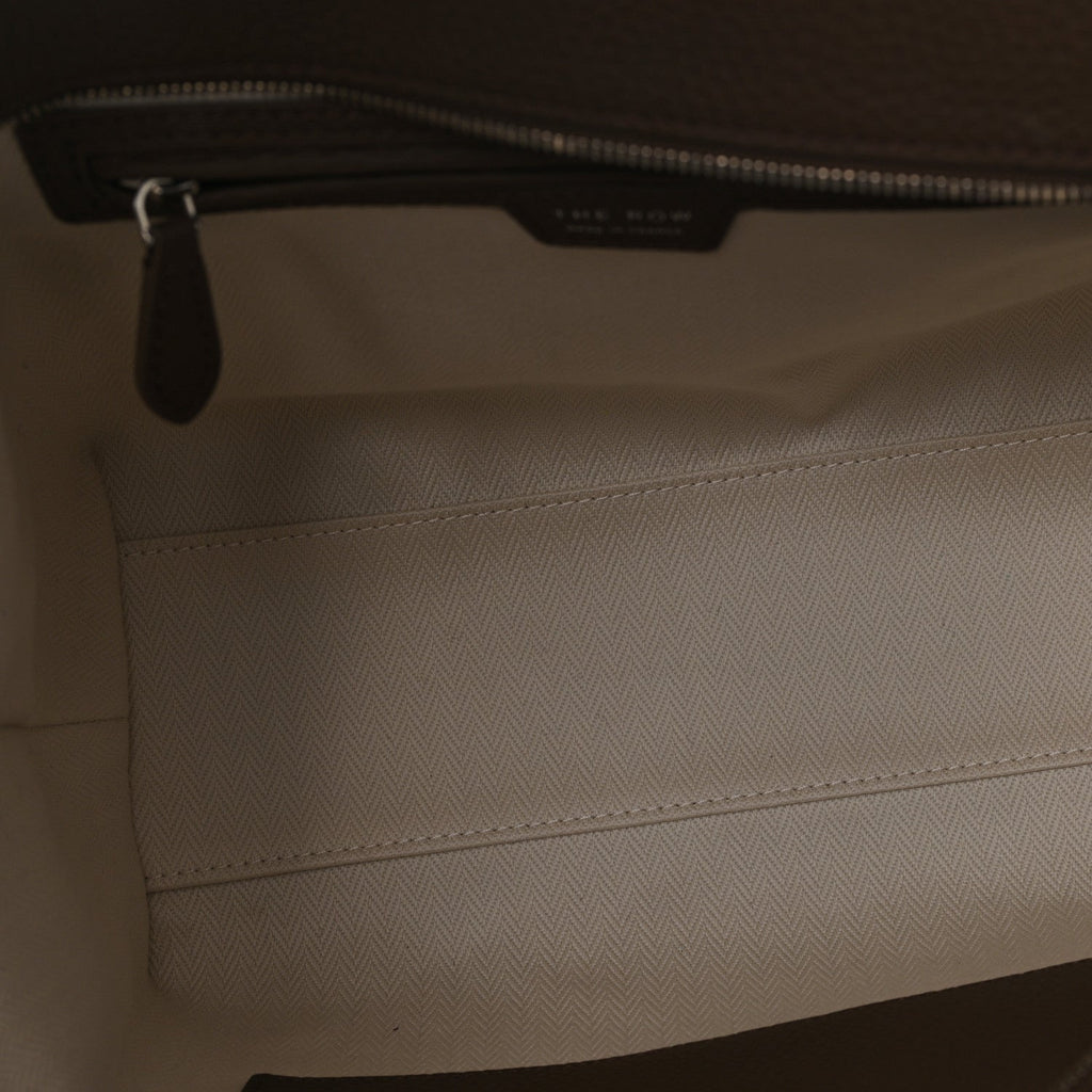 Grained Calfskin Marlo 12 Tote Bag Dark Olive