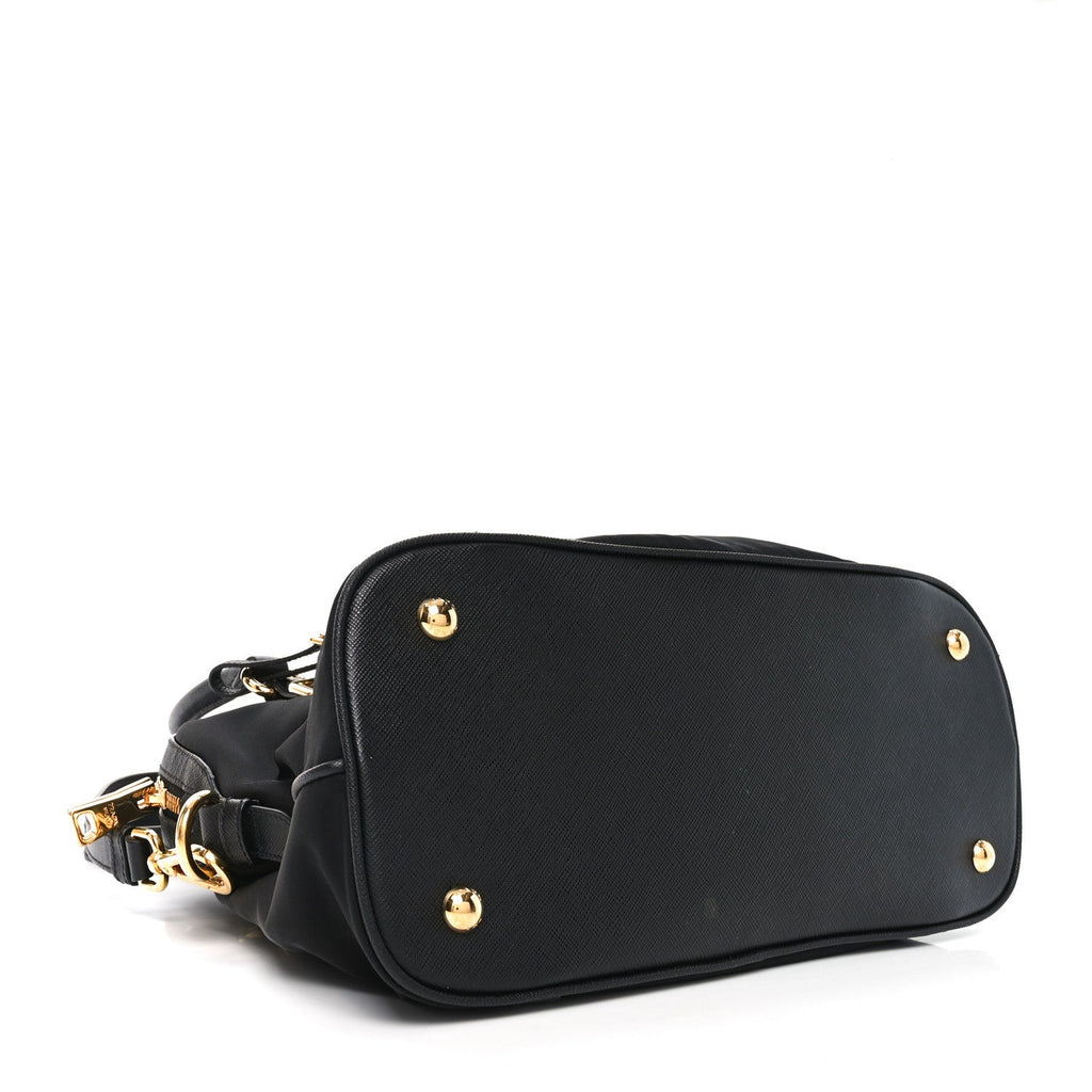 Tessuto Nylon Saffiano Small Tote Black