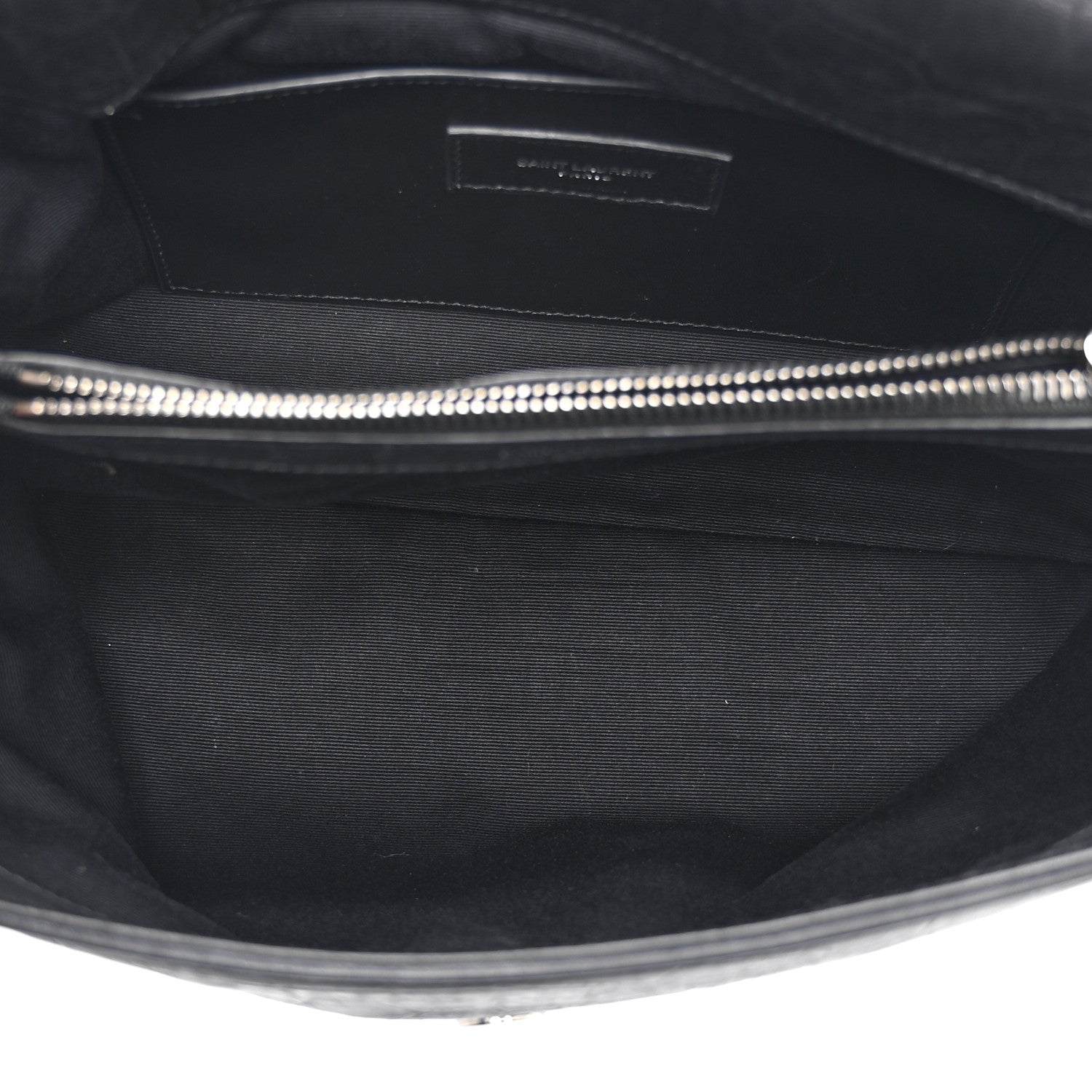 Calfskin Crocodile Embossed Medium West Hollywood Monogram Fold-Over Black