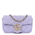 Denim GG Monogram Mini GG Marmont Shoulder Bag Light Purple