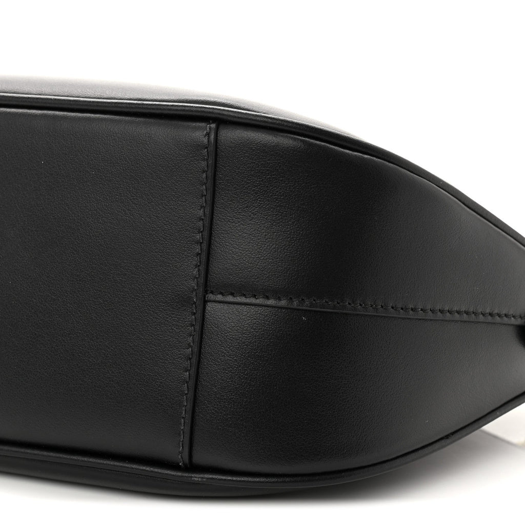 City Calf Small Triangle Shoulder Bag Black