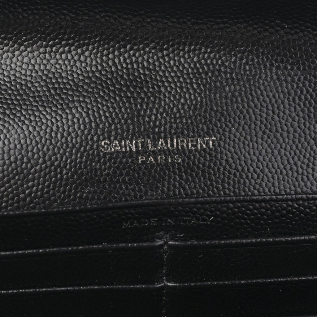 Grain De Poudre Matelasse Chevron Monogram Flap Wallet Black