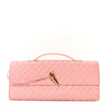 Nappa Intrecciato Long Andiamo Top Handle Clutch Rose