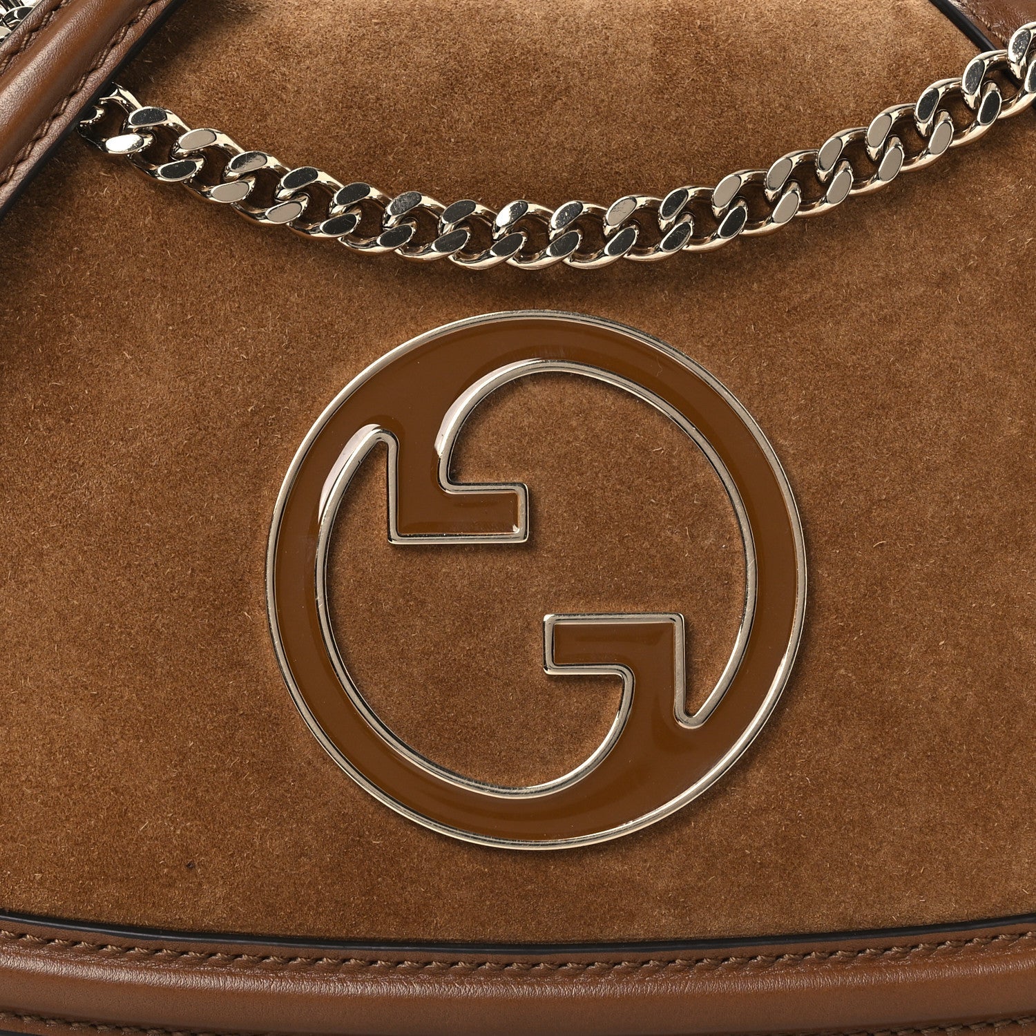 Suede Calfskin Blondie Medium Shoulder Bag Light Brown