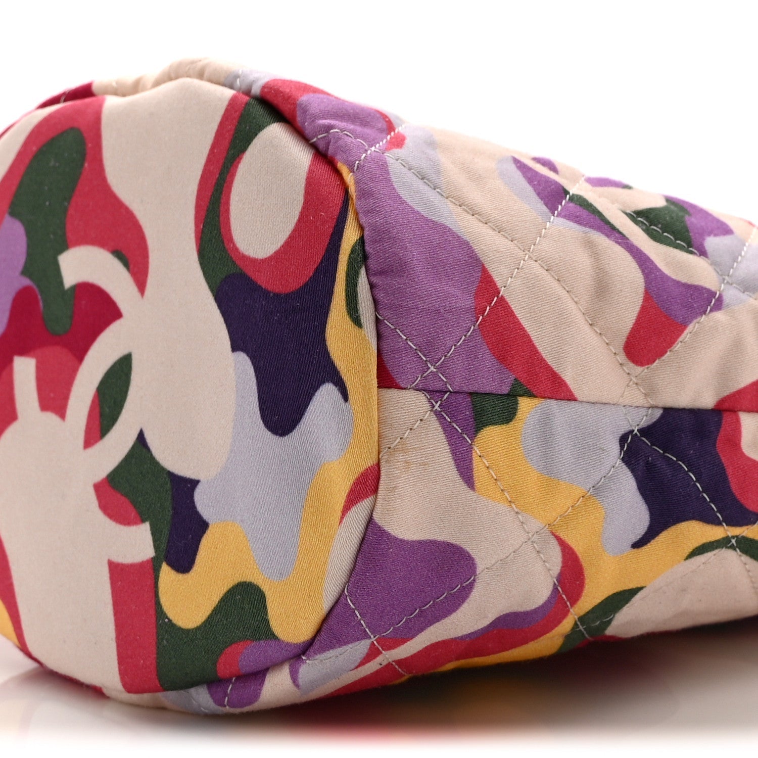 Lambskin Sea Through Bucket Drawstring Bag White Multicolor