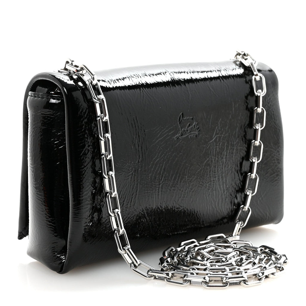 Naplak Patent Calfskin Monochrome Loubi54 Shoulder Bag Zaffiro