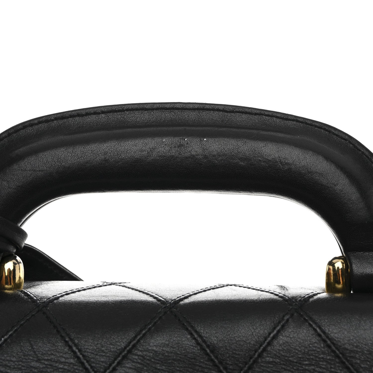 Lambskin Stitched Briefcase Bag Black