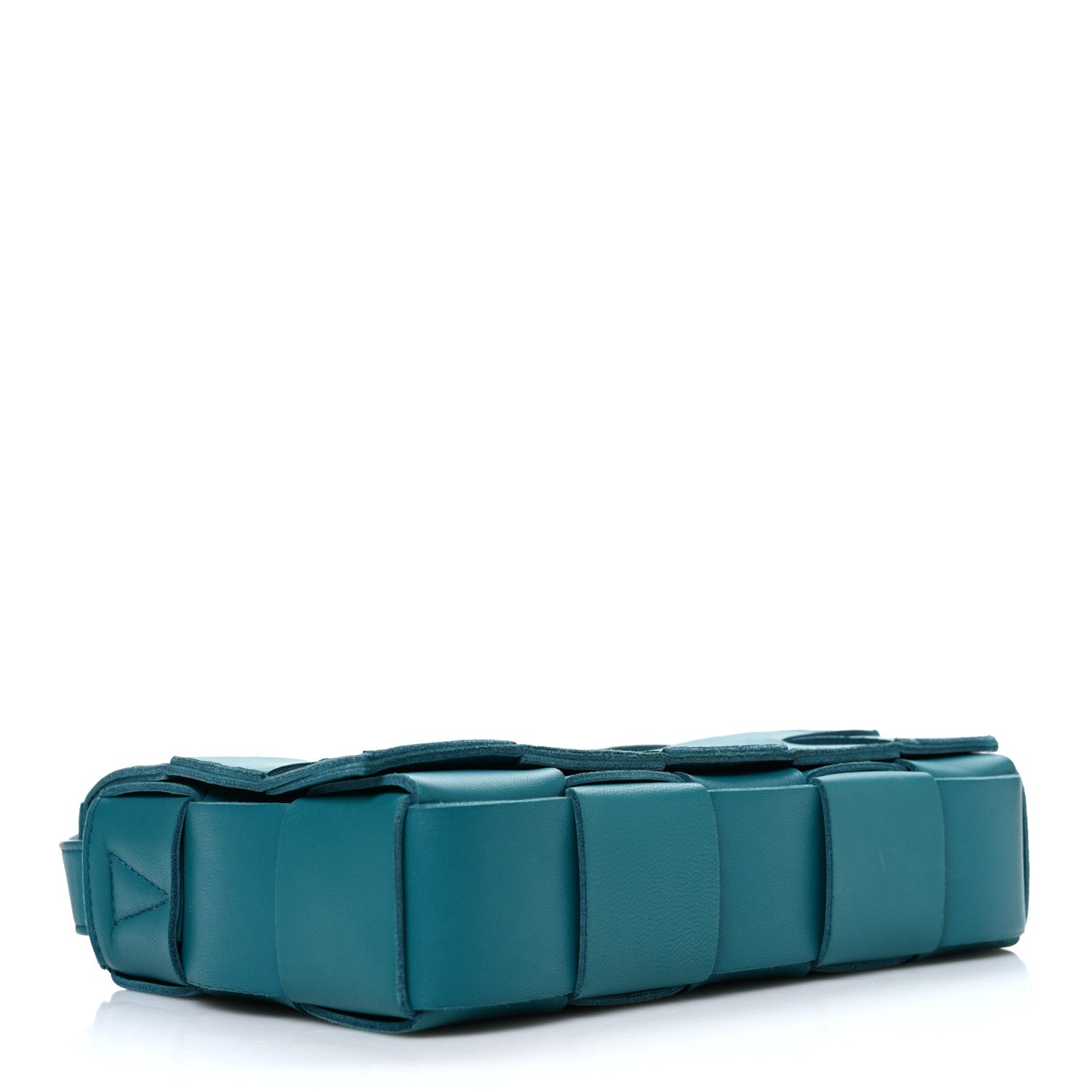 Lambskin Maxi Intrecciato Cassette Crossbody Bag Petrol Blue