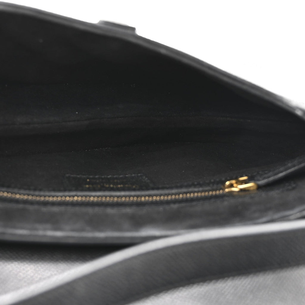 Grained Calfskin Saddle Bag Black