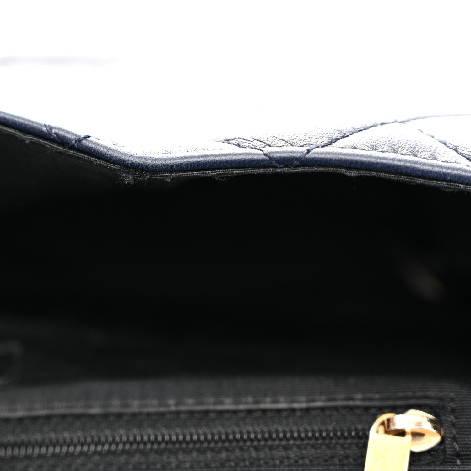 Lambskin Quilted Medium Elegant CC Flap Navy Black