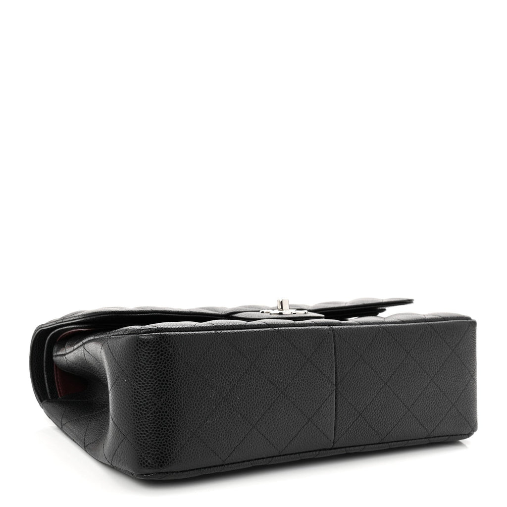 Caviar Quilted Jumbo Double Flap Black