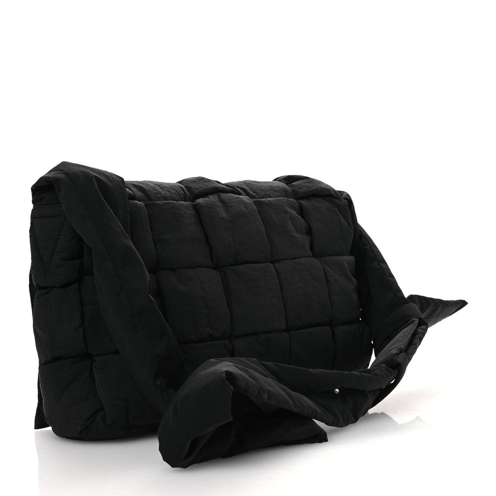 Nylon Intrecciato Padded Tech Maxi Cassette Bag Black