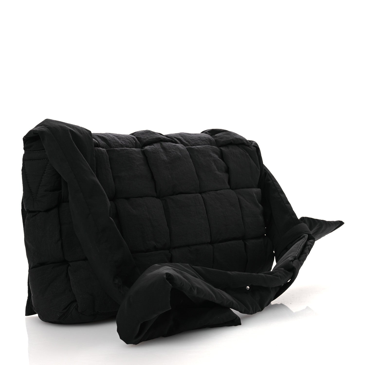 Nylon Intrecciato Padded Tech Maxi Cassette Bag Black