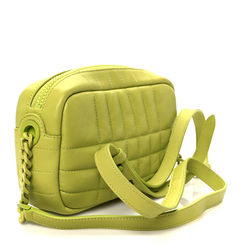 Lambskin Quilted Mini Lola Camera Bag Vivid Vivid Lime