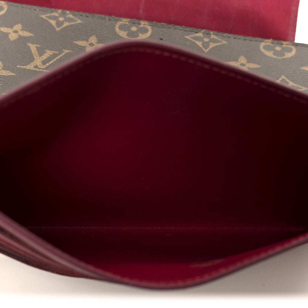 Monogram Pochette Felicie Chain Wallet Fuchsia