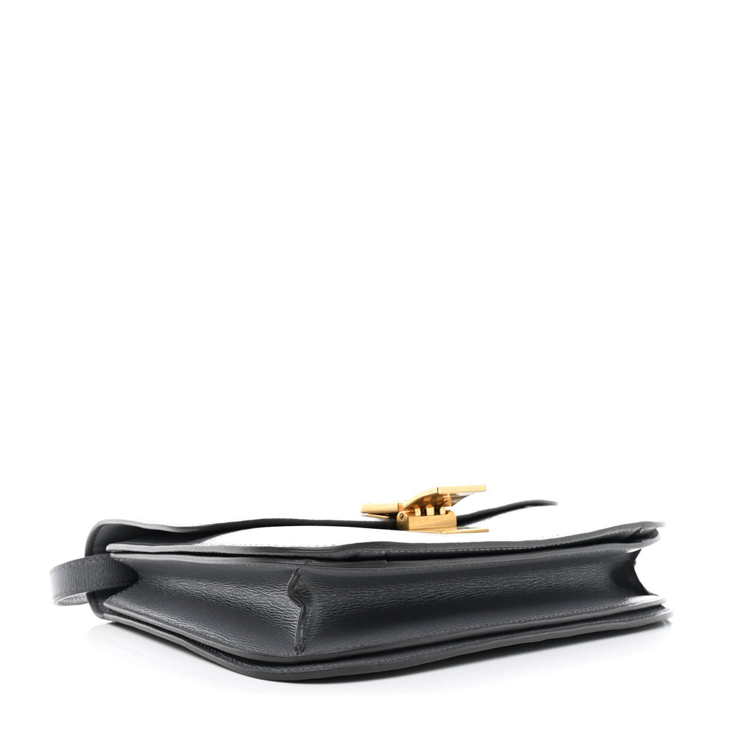 Liege Calfskin Medium Classic Box Flap Bag Grey