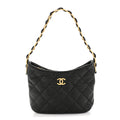 Lambskin Quilted CC Links Hobo Black
