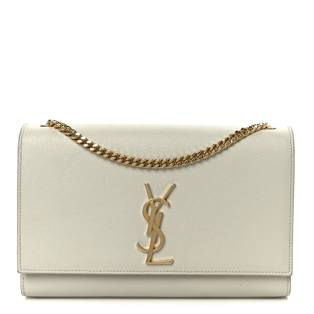 Grain De Poudre Medium Classic Monogram Kate Satchel Crema Soft