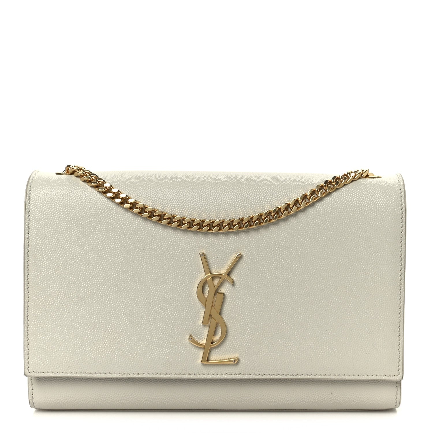 Grain De Poudre Medium Classic Monogram Kate Satchel Crema Soft