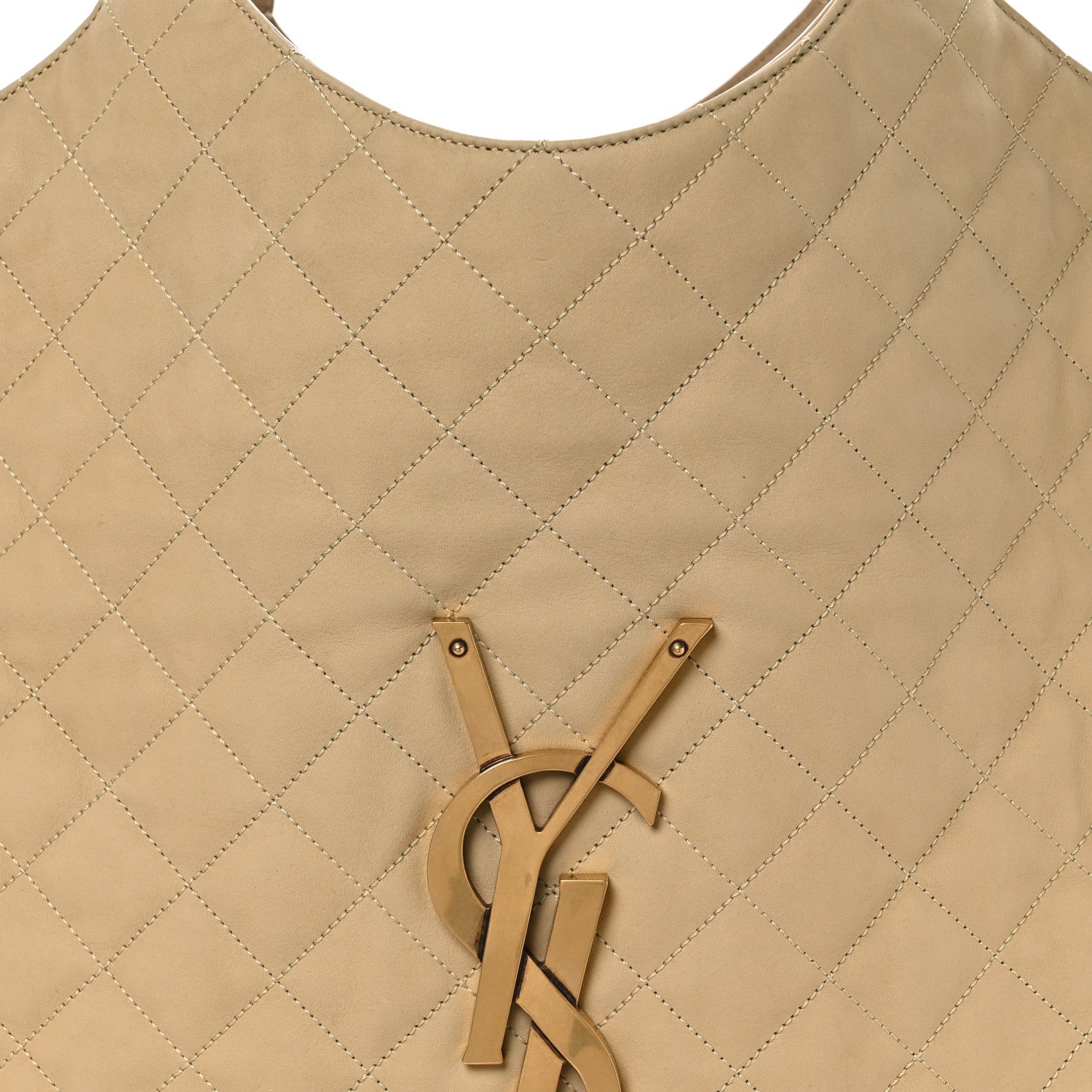 Nubuck Suede Quilted Maxi Icare Shopping Tote Beige