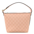GG Supreme Monogram Textured Calfskin Web Super Mini Ophidia Shoulder Bag Pink