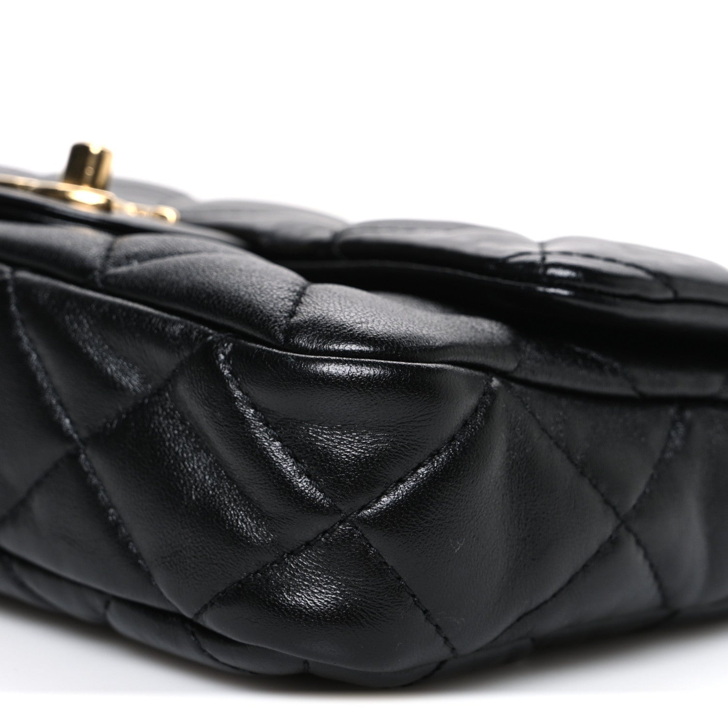 Lambskin Quilted Small Funky Town Flap Black