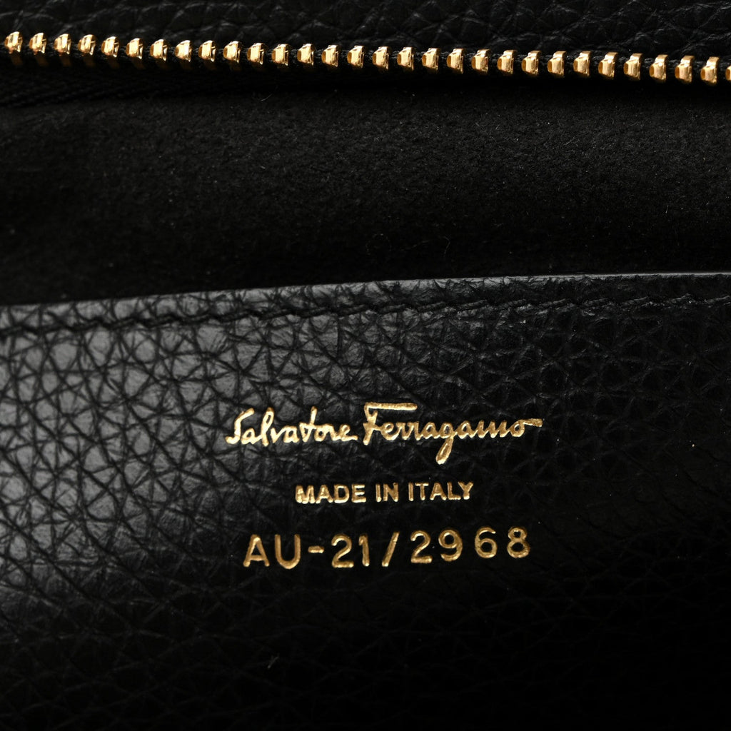 Calfskin Small Gancini Crossbody Black