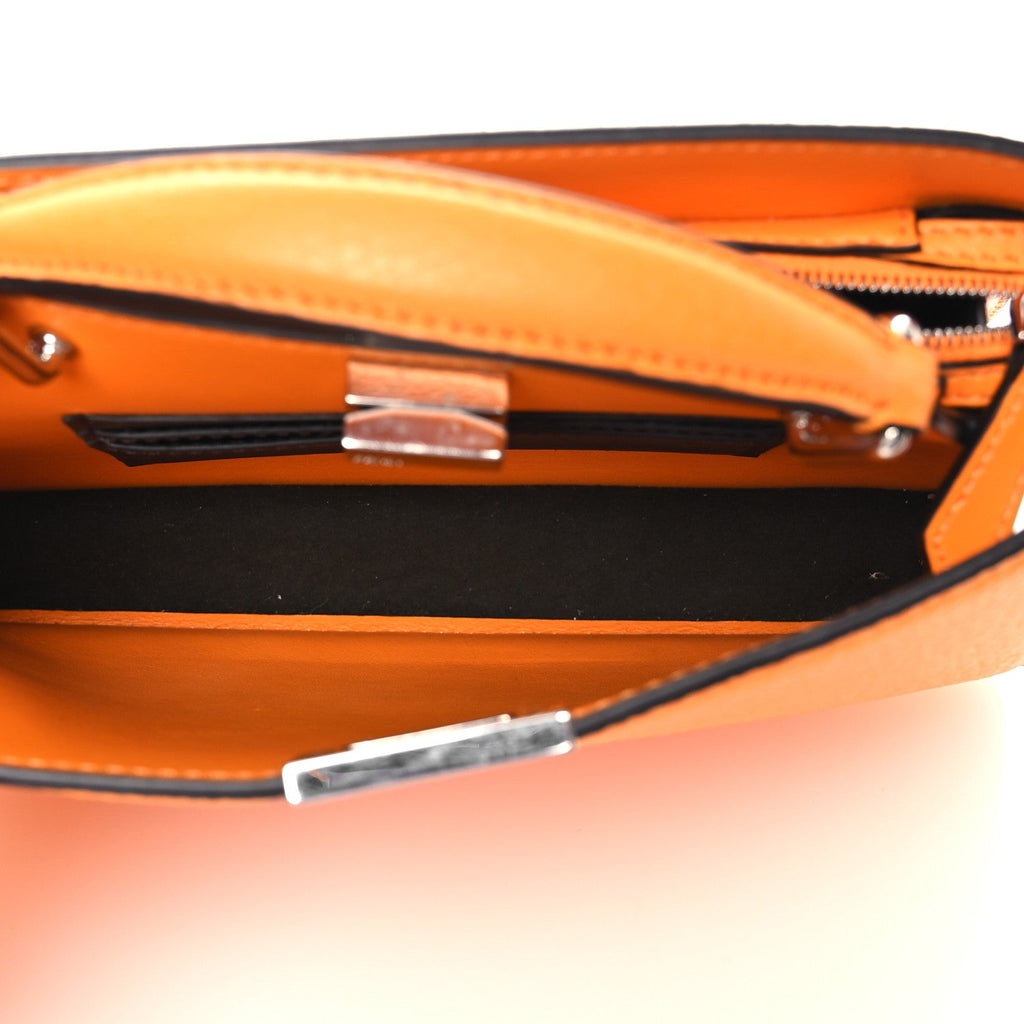 Cuoio Romano Vitello Cover Bi-Color Peekaboo I See U X Cross Satchel Orange