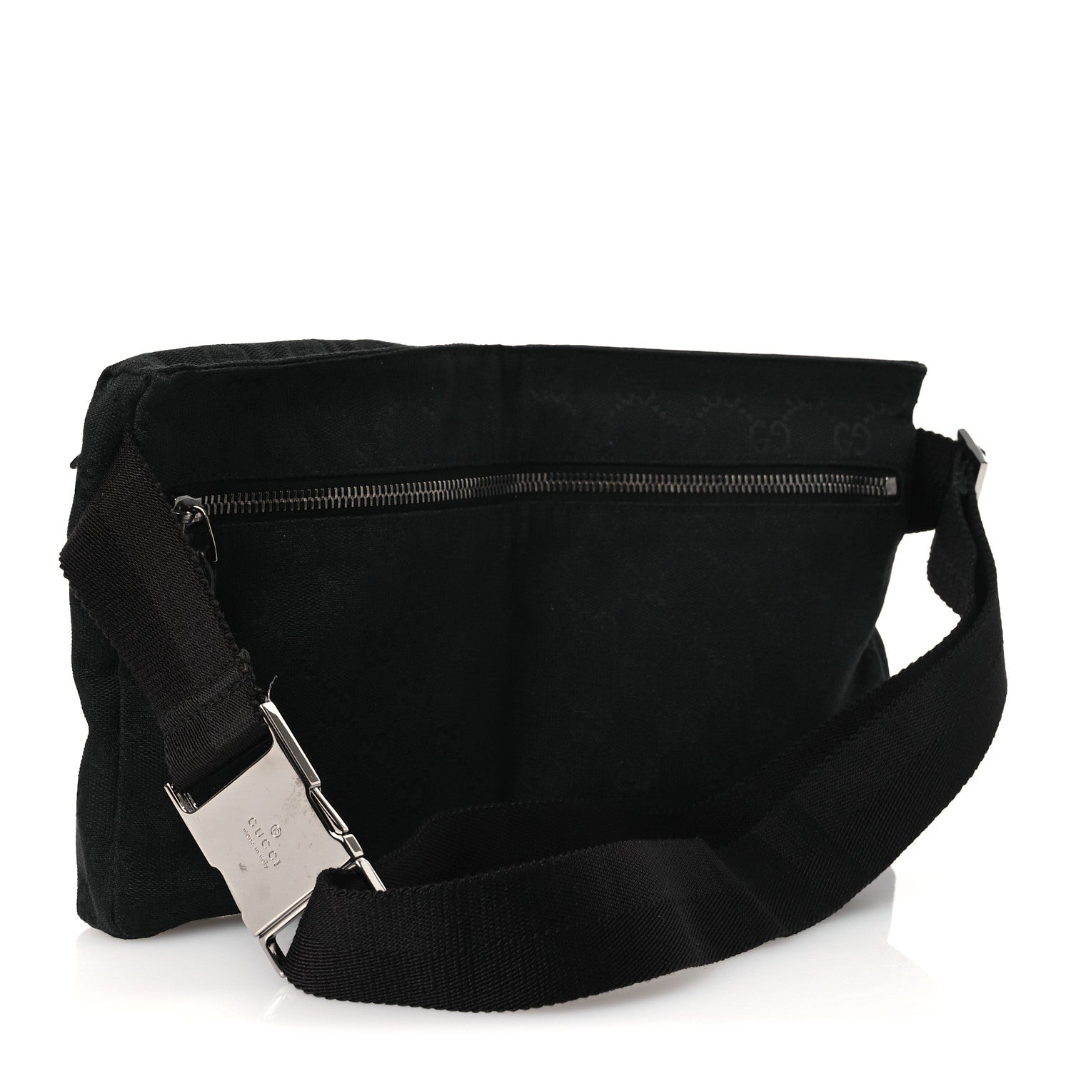 GG Monogram Double Pocket Belt Bag Black