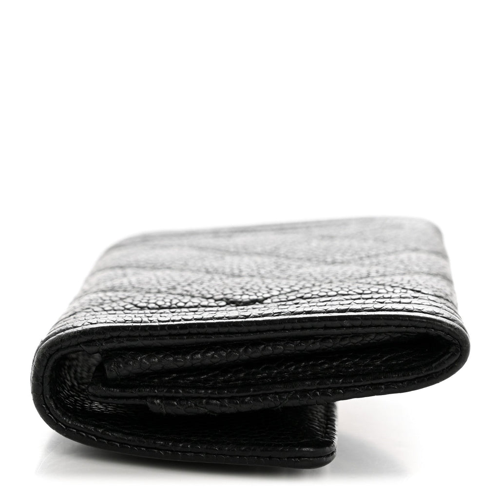 Caviar Quilted Boy Flap  Holder Black