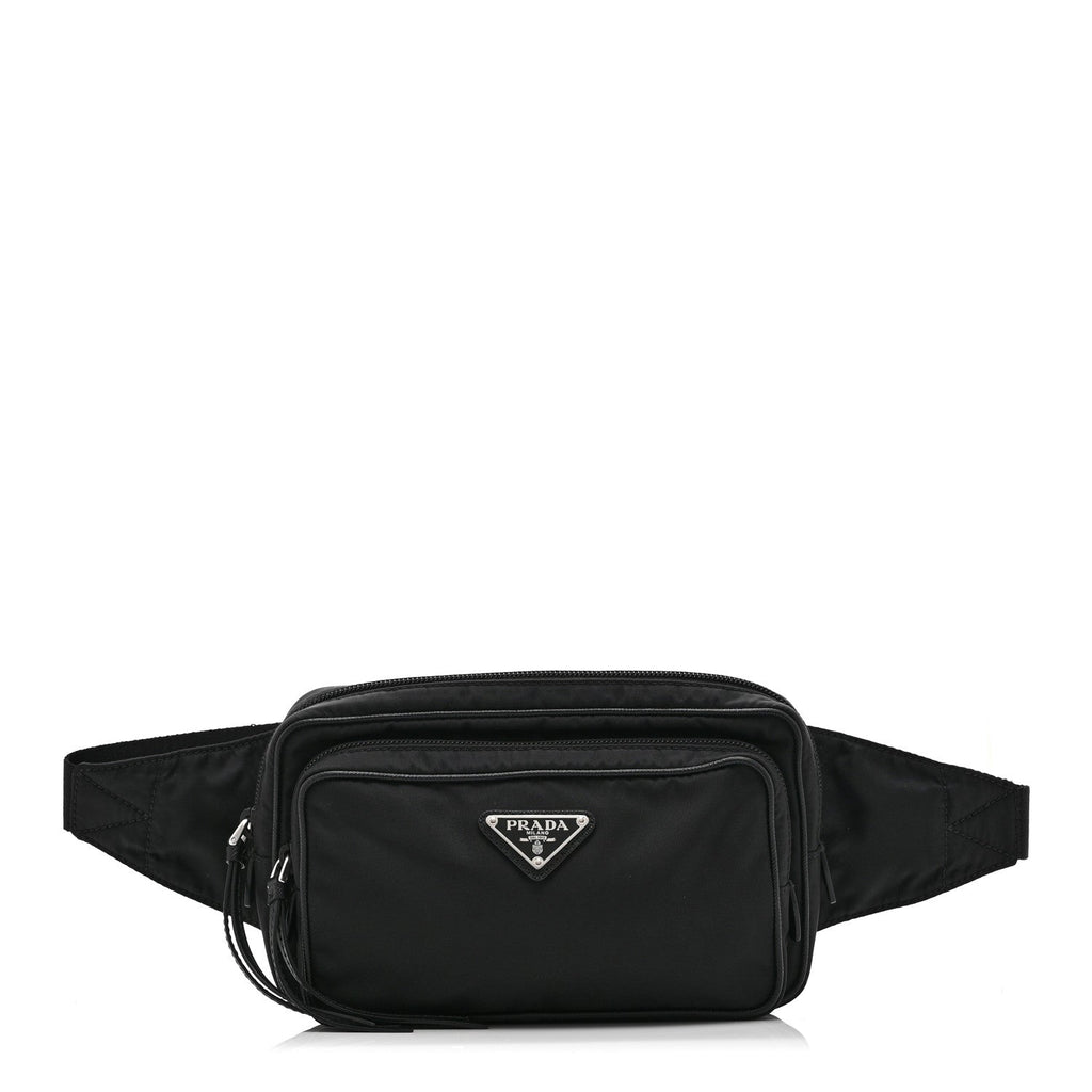 Re-Nylon Saffiano Belt Bag L Black
