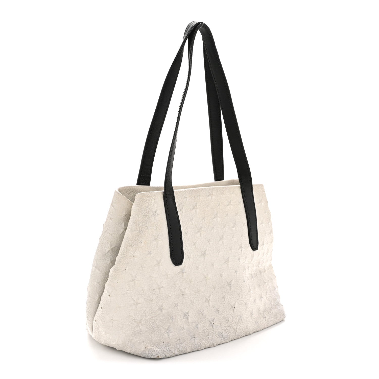 Grained Calfskin Embossed Star Small Sofia Tote Chalk