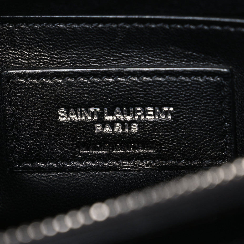 Calfskin Y Quilted Monogram Small Loulou Chain Satchel Black